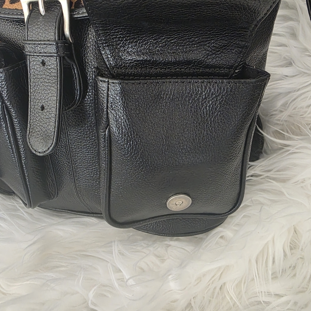 Convertible Backpack With Calf Hair Animal Print - Full Grain Leather - Picture 6 of 13